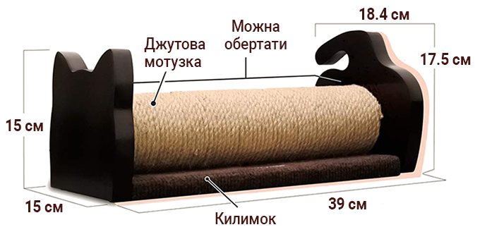 CattyMan Scratching Rolling Post кігтеточка для котів. Розміри