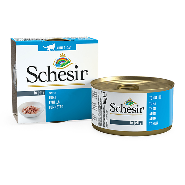 Schesir Tuna ШЕЗІР ТУНЕЦЬ в желе натуральні консерви для котів, вологий корм, банка 85г