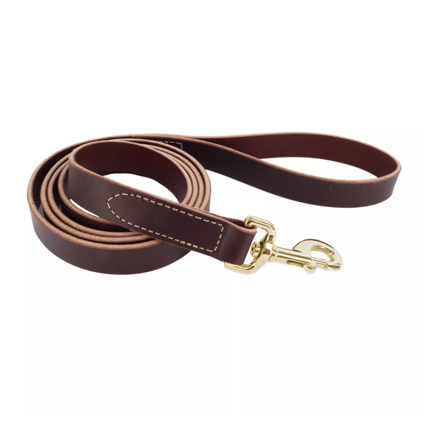 Coastal Circle-T Dog Leash КОСТАЛ СЕРКЛ-Т шкіряний повідець з латунною фурнітурою для собак