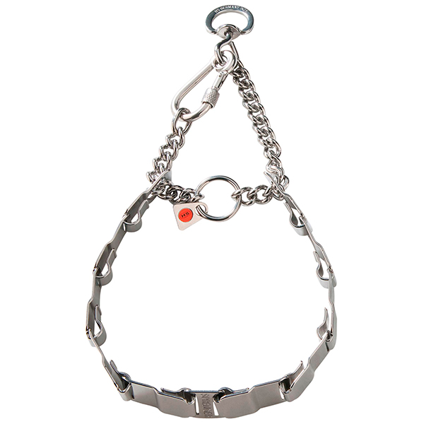 Sprenger NeckTech Fun with Assembly Chain СПРЕНГЕР НЕКТЕК ФАН пластинчастий нашийник-мартингал для собак, гвинтовий карабін, нержавіюча сталь