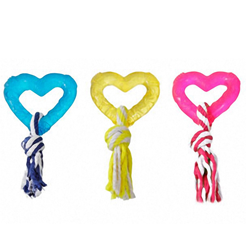 Flamingo Good4Fun Hart With Rope ФЛАМІНГО ГУД ФО ФАН СЕРЦЕ З МОТУЗКОЮ іграшка для собак, TPR-гума