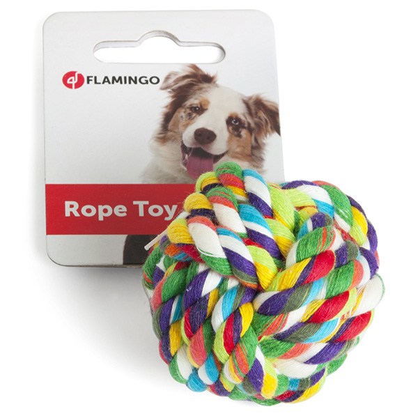 Flamingo Cotton Ball ФЛАМІНГО ПЛЕТЕНИЙ М’ЯЧ іграшка для собак, бавовна