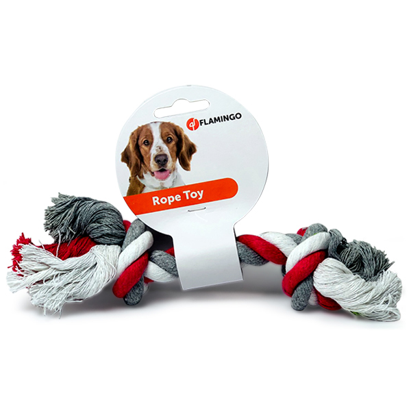 Flamingo Cotton Bone 2 Knots ФЛАМІНГО МОТУЗЯНА КІСТКА 2 вузли іграшка для собак