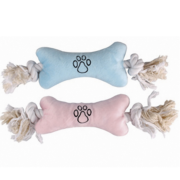 Flamingo Puppy Plush Bone ФЛАМІНГО ПЛЮШОВА КІСТКА НА КАНАТІ м’яка іграшка для цуценят