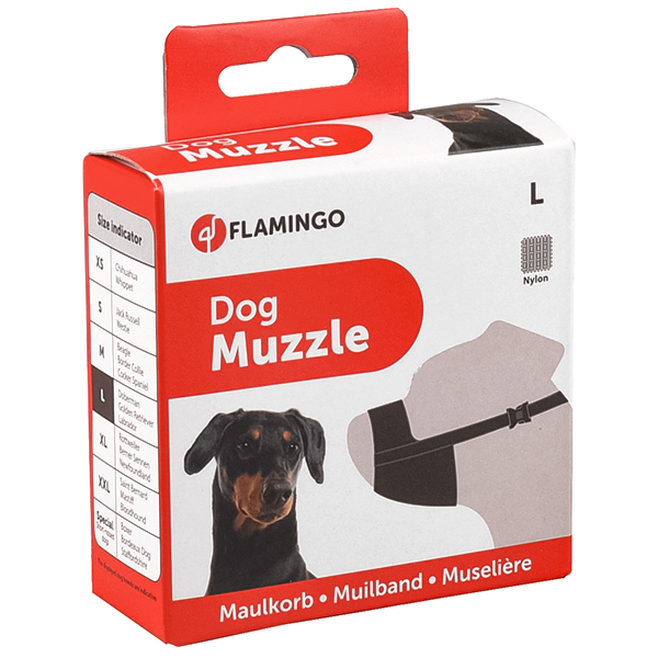 Flamingo Muzzle Nylon L ФЛАМІНГО НЕЙЛОН намордник для собак порід лабрадор, доберман, ретрівер