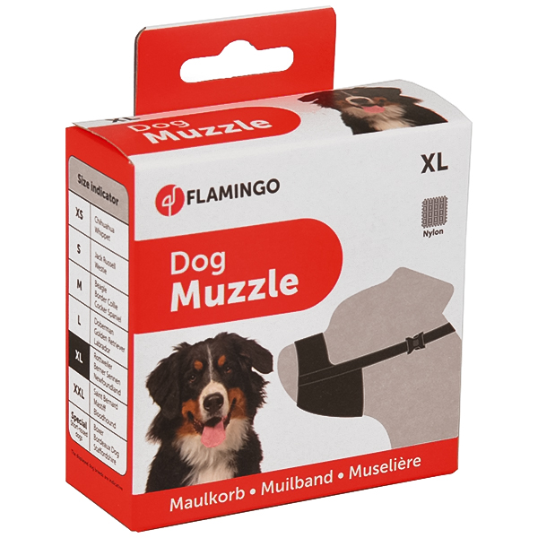 Flamingo Muzzle Nylon XL ФЛАМІНГО НЕЙЛОН намордник для собак порід вівчарка, ротвейлер, ньюфаундленд