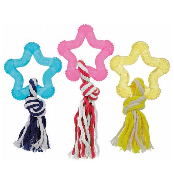 Flamingo Good4Fun Star With Rope ФЛАМІНГО ГУД ФО ФАН ЗІРКА З МОТУЗКОЮ іграшка для собак, TPR-гума