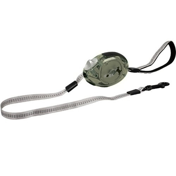 Flamingo Dogx2GO Belt Glassy L ФЛАМІНГО БЕЛТ ГЛАССІ повідець рулетка для собак до 35кг, світловідбивна стрічка 2м