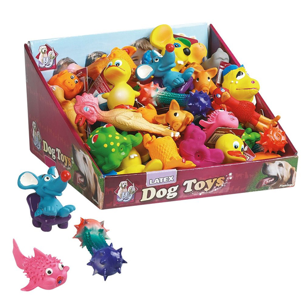 Flamingo Joytoys ФЛАМІНГО ДЖОЙТОЙС латексна іграшка з пищалкою для собак, в асортименті