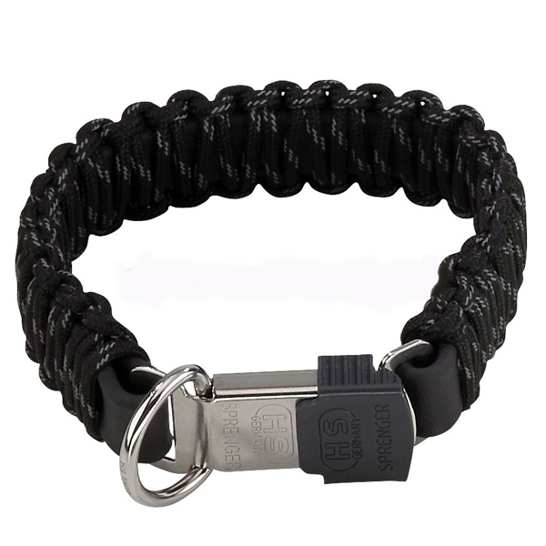 Sprenger Paracord СПРЕНГЕР ПАРАРКОРД чорний світловідбивний нашийник для собак