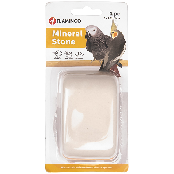 Flamingo Mineral Stone ФЛАМІНГО мінеральний камінь з вітамінами для птахів, 6х9.2х3см