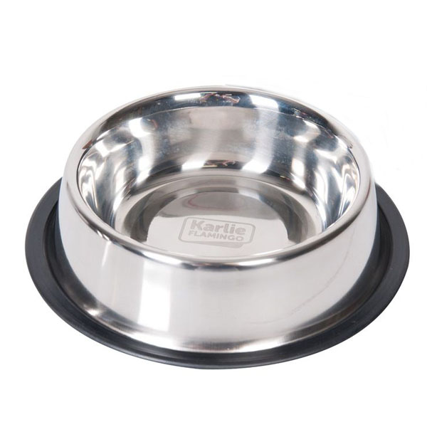 Flamingo Dish Rubber Rim ФЛАМІНГО РУБЕР РІМ миска з гумовим обідком для собак, нержавіюча сталь