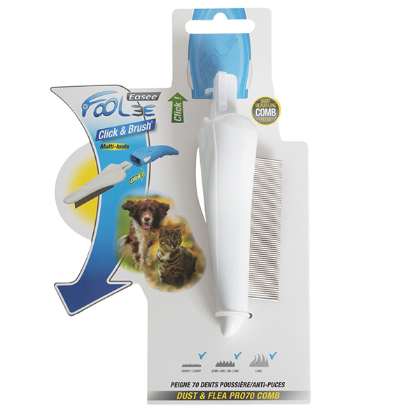 FoOlee Easee Dust&Flea Pro70 Comb ФОЛІ ІЗІ ГРЕБІНЕЦЬ ДЛЯ ВИЧИСУВАННЯ БЛІХ для будь-якої шерсті, змінна насадка
