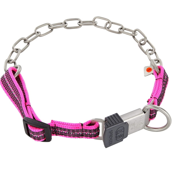 Sprenger Adjustable Collar with Assembly Chain СПРЕНГЕР РЕГУЛЬОВАНИЙ НАШИЙНИК з нейлоном для собак, середня ланка, нержавіюча сталь
