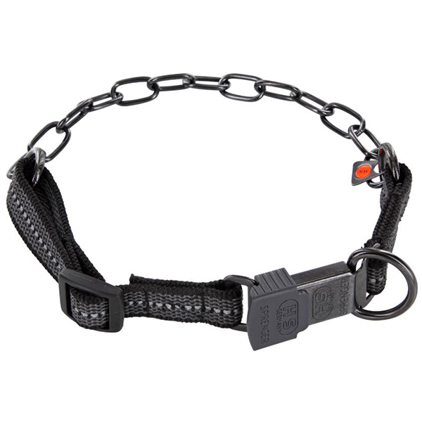 Sprenger Adjustable Collar with Assembly Chain СПРЕНГЕР РЕГУЛЬОВАНИЙ НАШИЙНИК з нейлоном для собак, середня ланка, нержавіюча сталь