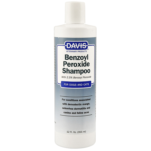 Davis Benzoyl Peroxide Shampoo ДЕВІС 2,5% БЕНЗОЇЛ ПЕРОКСИД шампунь для собак і котів з демодекозом і дерматитами