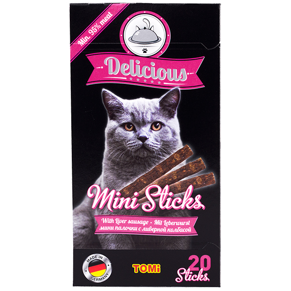 TOMi Delicious Mini Sticks Liver Sausage ТОМІ ДІЛІШЕС ПЕЧІНКОВА КОВБАСА ласощі для котів