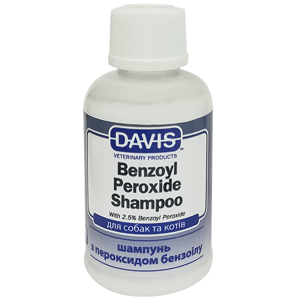 Davis Benzoyl Peroxide Shampoo ДЕВІС 2,5% БЕНЗОЇЛ ПЕРОКСИД шампунь для собак і котів з демодекозом і дерматитами