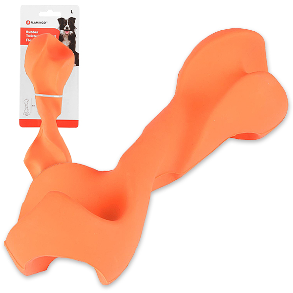 Flamingo Rubber Flexo Twisted Dumbbell ФЛАМІНГО ФЛЕКСО СКРУЧЕНА ГАНТЕЛЬ жувальна іграшка для собак