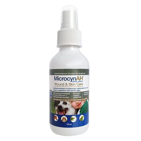 Microcyn Wound&Skin Care Spray МІКРОЦИН спрей для обробки ран і догляду за шкірою всіх видів тварин
