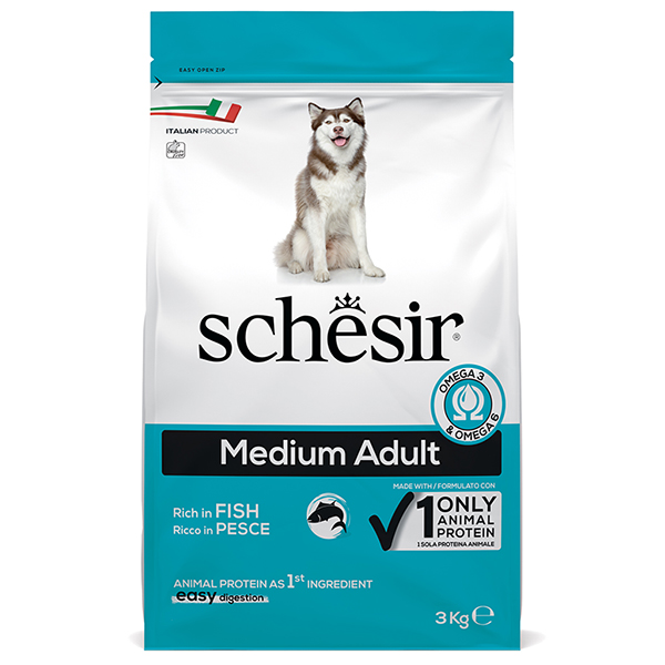 Schesir Dog Medium Adult Fish ШЕЗІР ДОРОСЛИЙ СЕРЕДНІХ РИБА сухий монопротеїновий корм для собак середніх порід