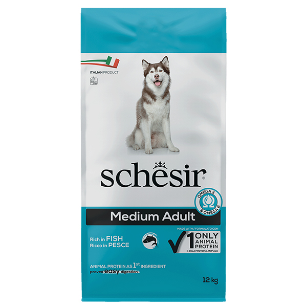 Schesir Dog Medium Adult Fish ШЕЗІР ДОРОСЛИЙ СЕРЕДНІХ РИБА сухий монопротеїновий корм для собак середніх порід