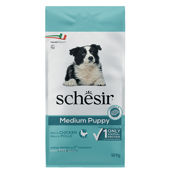 Schesir Dog Medium Puppy ШЕЗІР ЦУЦЕНЯ СЕРЕДНІХ КУРКА сухий монопротеїновий корм для цуценят середніх порід
