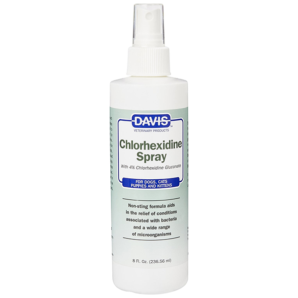 Davis Chlorhexidine Spray ДЕВІС ХЛОРГЕКСИДИН спрей з 4% хлоргексидином для собак і котів із захворюваннями кожи та шерсті