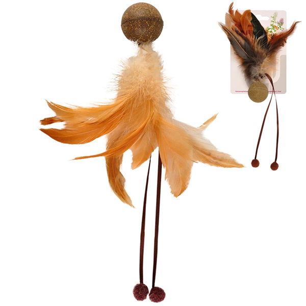Flamingo Catnip Ball & Feather ФЛАМІНГО М’ЯЧ З ПІР’ЯМ іграшка з котячою м’ятою для котів