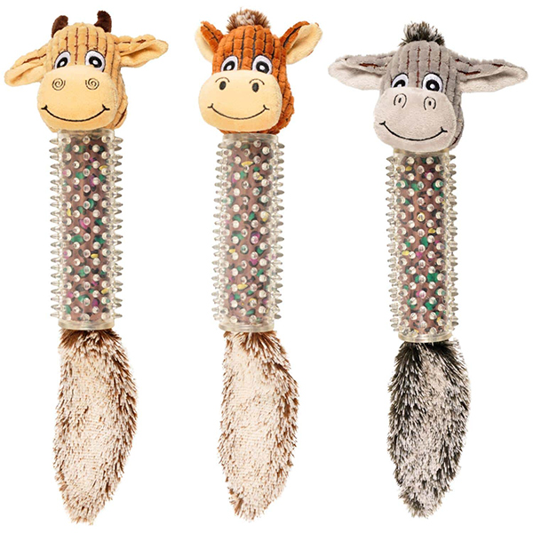 Flamingo Cow/Horse/Donkey Spines ФЛАМІНГО КОРОВА КІНЬ ВІСЛЮК м’яка іграшка з пищалкою для собак
