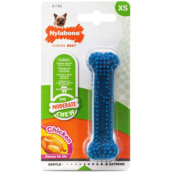 Nylabone Moderate Chew Dental Bone НІЛАБОН ДЕНТАЛ БОУН жувальна іграшка для собак, смак курки