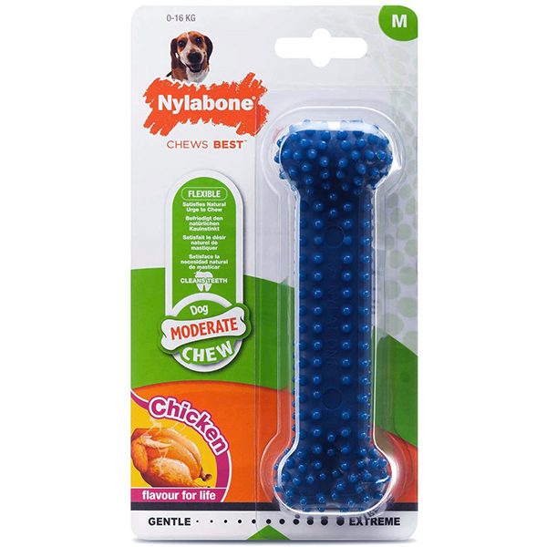 Nylabone Moderate Chew Dental Bone НІЛАБОН ДЕНТАЛ БОУН жувальна іграшка для собак, смак курки