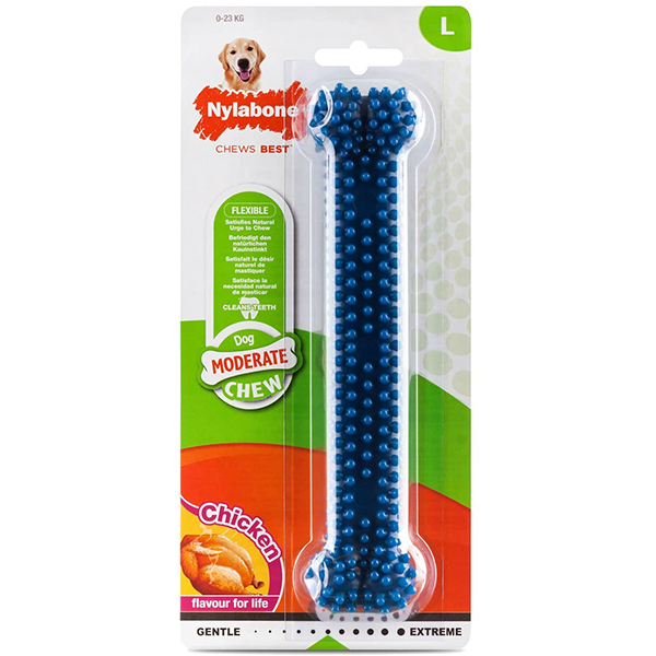 Nylabone Moderate Chew Dental Bone НІЛАБОН ДЕНТАЛ БОУН жувальна іграшка для собак, смак курки