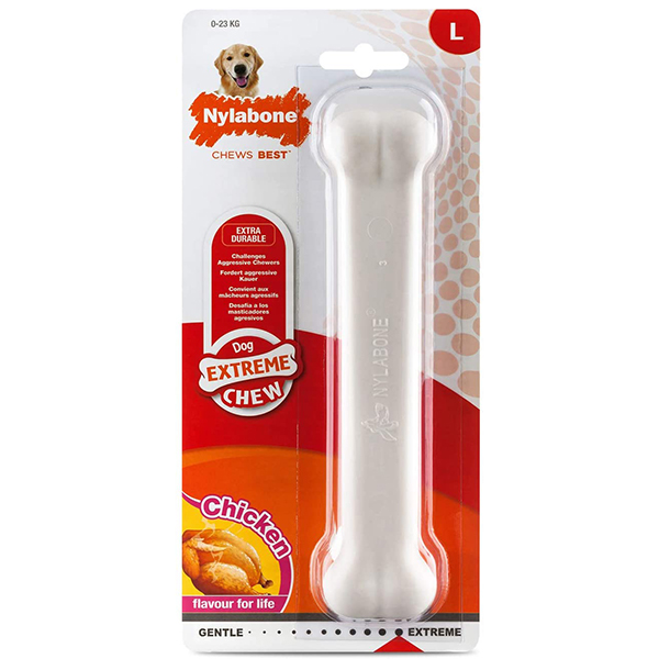 Nylabone Extreme Chew Bone НІЛАБОН БОУН жувальна іграшка кістка для собак, смак курки