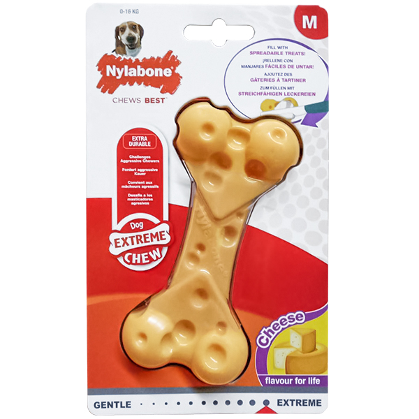 Nylabone Extreme Chew Cheese Bone НІЛАБОН СИРНА КІСТКА жувальна іграшка для собак, смак сиру