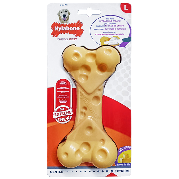 Nylabone Extreme Chew Cheese Bone НІЛАБОН СИРНА КІСТКА жувальна іграшка для собак, смак сиру