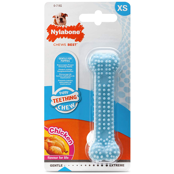 Nylabone Puppy Chew Dental Bone НІЛАБОН ДЕНТАЛ БОУН жувальна іграшка кістка для цуценят, смак курки