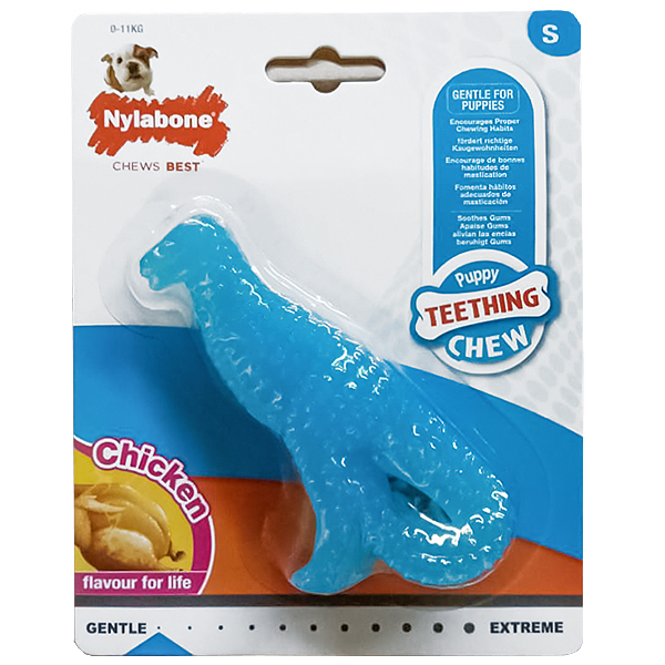 Nylabone Puppy Chew Dinosaur НІЛАБОН ДИНОЗАВР жувальна іграшка для цуценят, смак курки