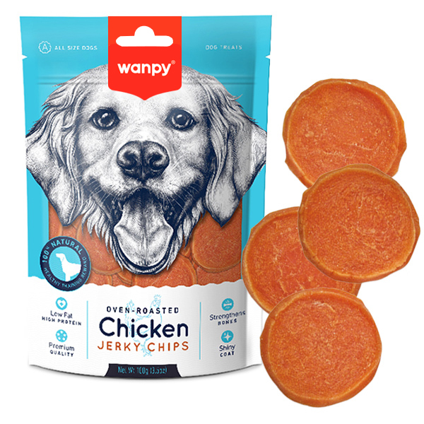 Wanpy Chicken Jerky Chips ВАНПІ ЧІПСИ КУРЯЧІ В’ЯЛЕНІ ласощі для собак