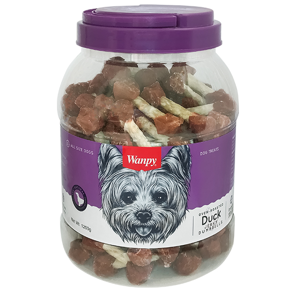 Wanpy Duck Jerky Dumbbells ВАНПІ КІСТКА-ГАНТЕЛЬ З В’ЯЛЕНОЮ КАЧКОЮ ласощі для собак