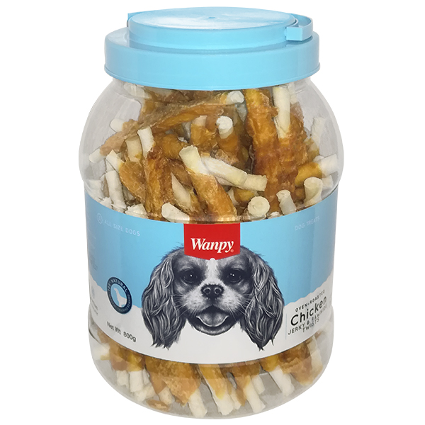 Wanpy Chicken Jerky & Rawhide Twists ВАНПІ ПАЛИЧКА З В’ЯЛЕНОЮ КУРКОЮ ласощі для собак