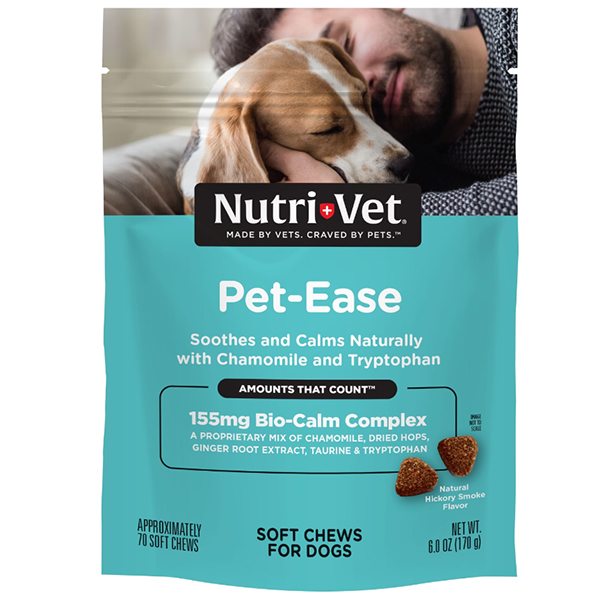 Nutri-Vet Pet-Ease Soft Chews НУТРІ-ВЕТ АНТИСТРЕС заспокійливий засіб для собак, м’які жувальні таблетки