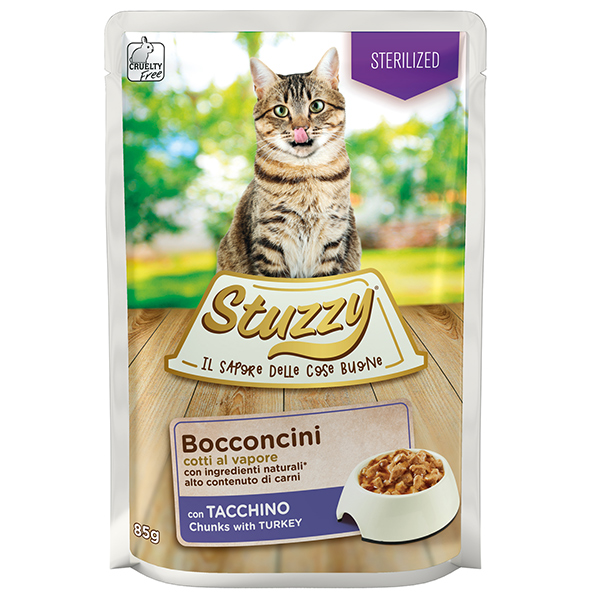 Stuzzy Cat Sterilized Turkey ШТУЗІ СТЕРІЛАЙЗИД ІНДИЧКА в соусі консерви для стерилізованих котів, вологий корм, пауч 85г