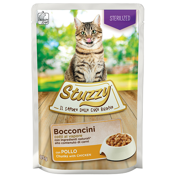 Stuzzy Cat Sterilized Chicken ШТУЗІ СТЕРІЛАЙЗИД КУРКА в соусі консерви для стерилізованих котів, вологий корм, пауч 85г
