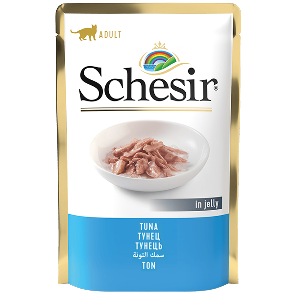 Schesir Tuna ШЕЗІР ТУНЕЦЬ в желе натуральні консерви для котів, вологий корм, пауч 85г