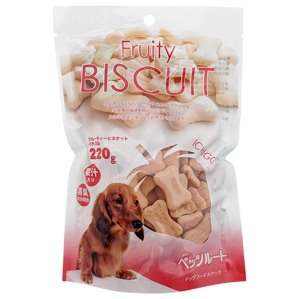 DoggyMan Biscuit Strawberry ДОГГІМЕН БІСКВІТ ПОЛУНИЦЯ фруктове печиво, ласощі для собак