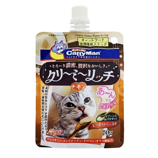 CattyMan Creamy Chicken Puree КЕТТІМЕН ВЕРШКОВЕ ПЮРЕ З КУРКОЮ рідкі ласощі для котів