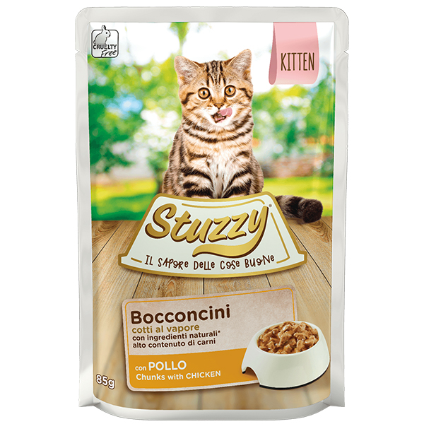 Stuzzy Chicken for Kitten ШТУЗІ ДЛЯ КОШЕНЯТ вологий корм з куркою в соусі для кошенят, консерви для котів, пауч 85г