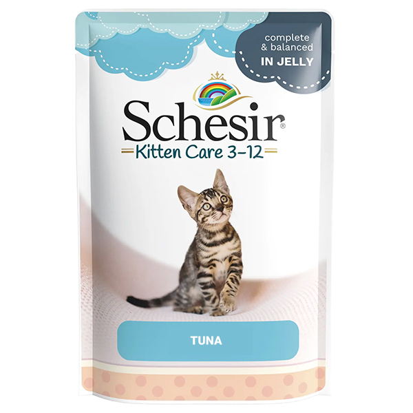 Schesir Kitten Care Tuna ШЕЗІР ТУНЕЦЬ ДЛЯ КОШЕНЯТ натуральні консерви в желе для кошенят, вологий корм, пауч 85г