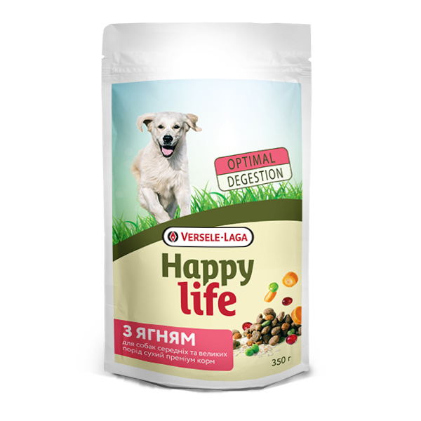 Happy Life Adult with Lamb ХЕППІ ЛАЙФ ЯГНЯ сухий преміум корм для собак середніх та великих порід